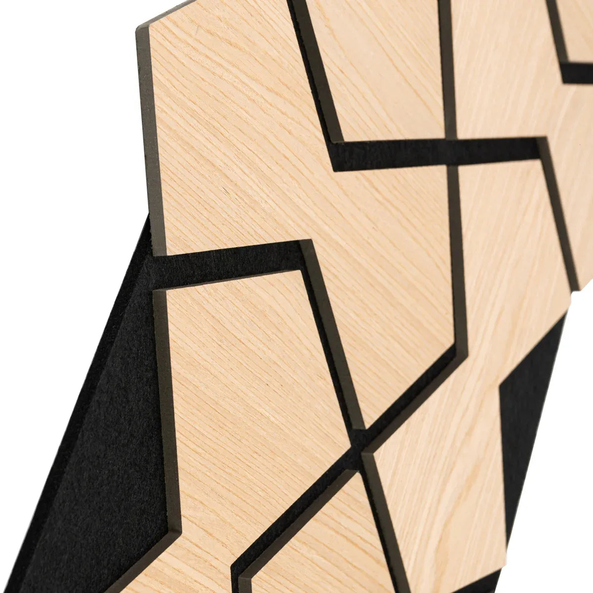 Set 5 Panouri riflaje acustice decorative, HDF si pasla, Naimeed D6754, 85x48x1.8cm, Stejar deschis