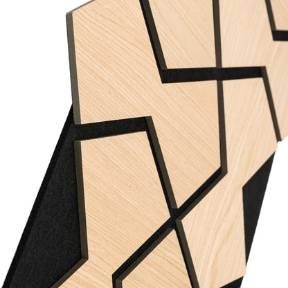 Set 5 Panouri riflaje acustice decorative, HDF si pasla, Naimeed D6754, 85x48x1.8cm, Stejar deschis