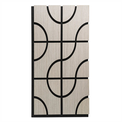 Set 5 Panouri riflaje acustice decorative, HDF si pasla, Naimeed D6757, 90x45x1.8cm, Gri