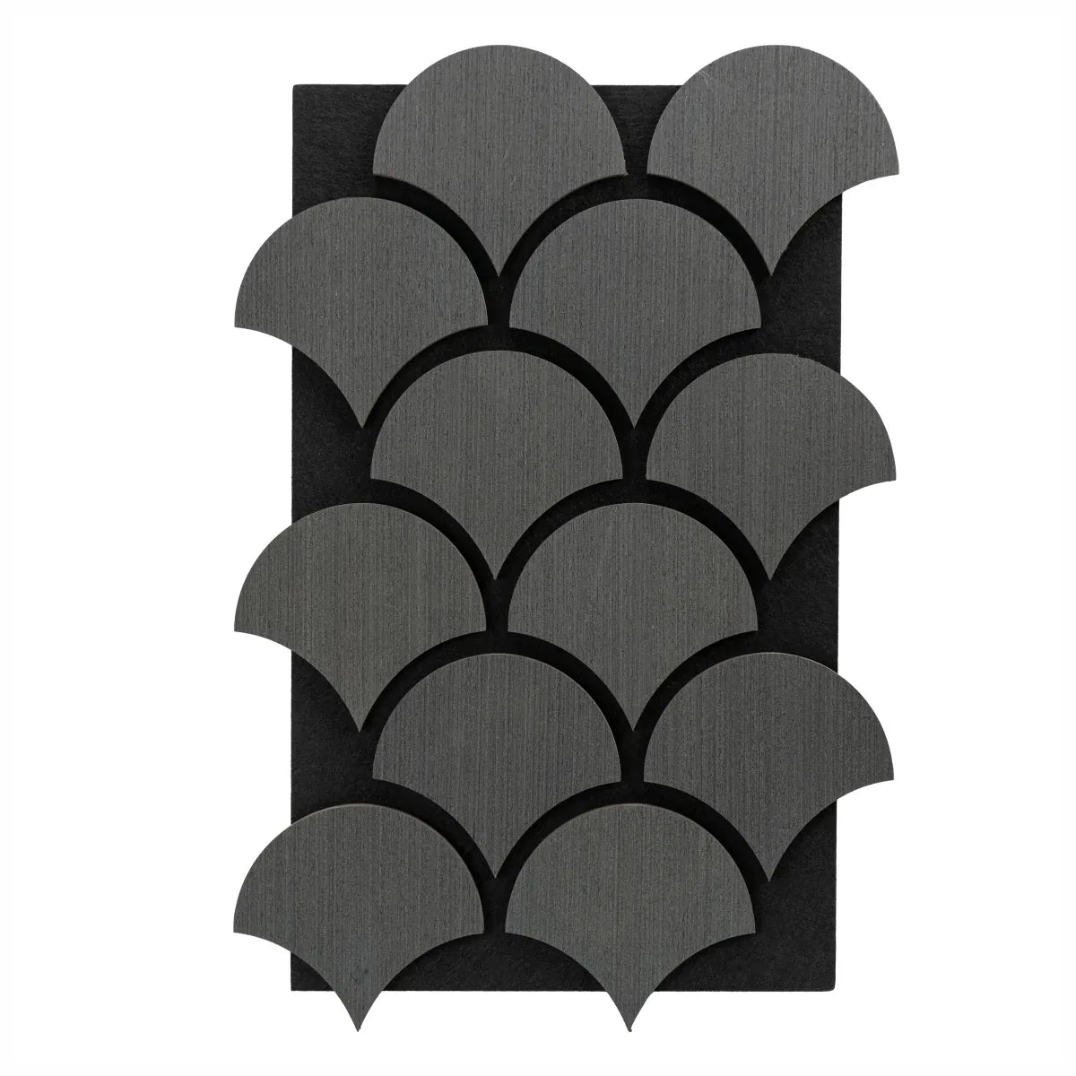 Set 5 Panouri riflaje acustice decorative, HDF si pasla, Naimeed D6762, 60x40x1.8cm, Gri