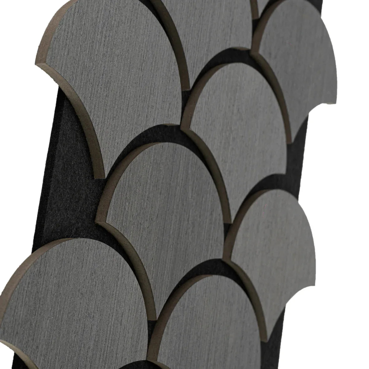 Set 5 Panouri riflaje acustice decorative, HDF si pasla, Naimeed D6762, 60x40x1.8cm, Gri