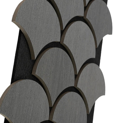 Set 5 Panouri riflaje acustice decorative, HDF si pasla, Naimeed D6762, 60x40x1.8cm, Gri