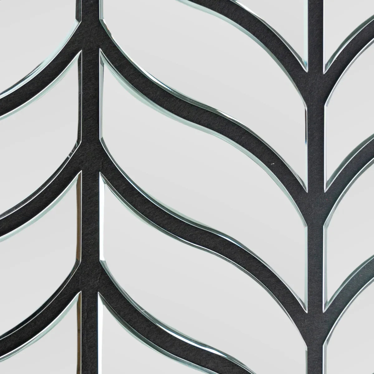 Panou riflaj acustic decorativ, Oglinda si pasla, Naimeed D6777, 90x80x1.2cm, Gri