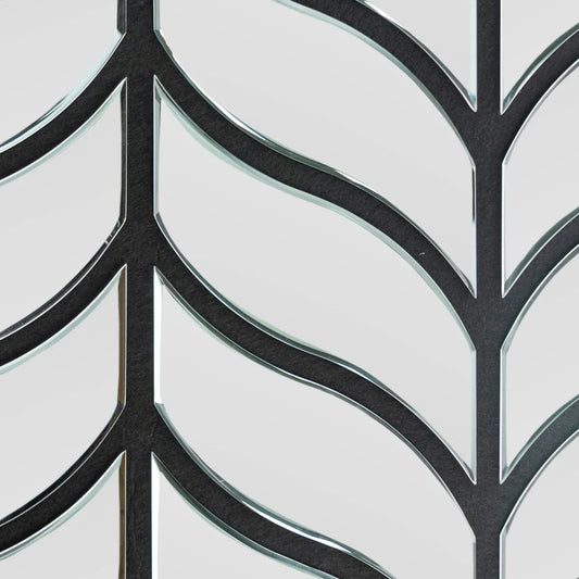 Panou riflaj acustic decorativ, Oglinda si pasla, Naimeed D6777, 90x80x1.2cm, Gri