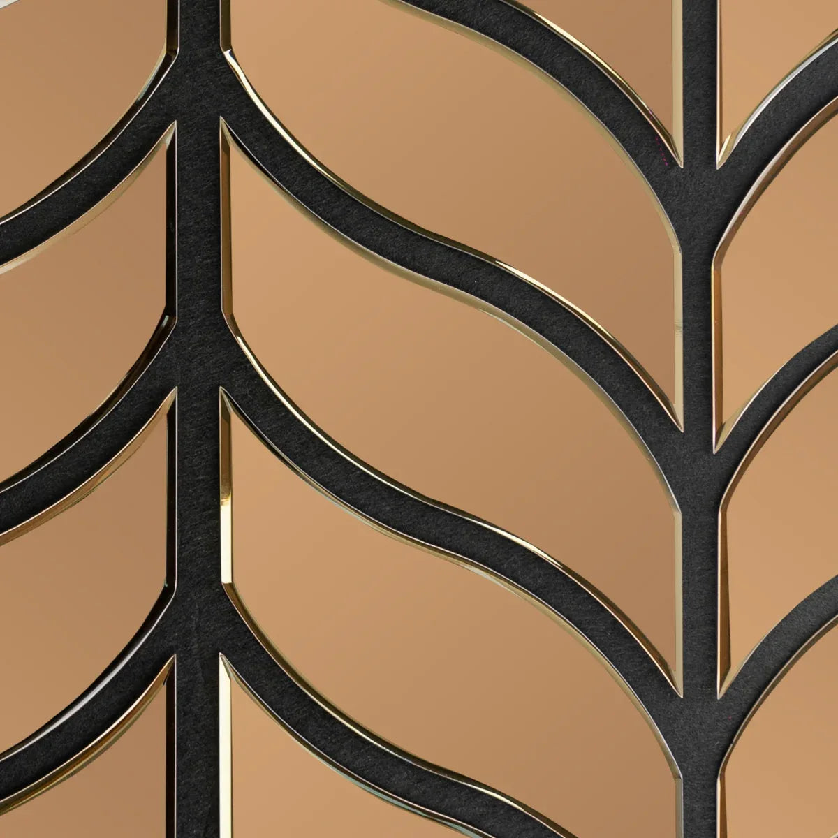 Panou riflaj acustic decorativ, Oglinda si pasla, Naimeed D6778, 90x80x1.2cm, Maro