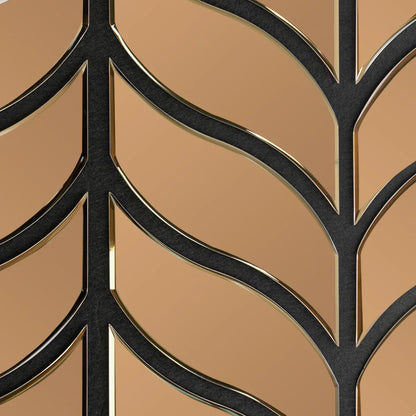Panou riflaj acustic decorativ, Oglinda si pasla, Naimeed D6778, 90x80x1.2cm, Maro