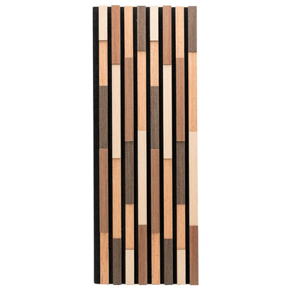 Set 5 Panouri riflaje acustice decorative, HDF si pasla, Naimeed D6779, 80x30x1.8cm, Multicolor