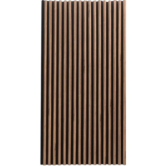 Set 4 Panouri riflaje acustice decorative, MDF si pasla, Naimeed D6781, 240x60x2.1cm, Stejar inchis