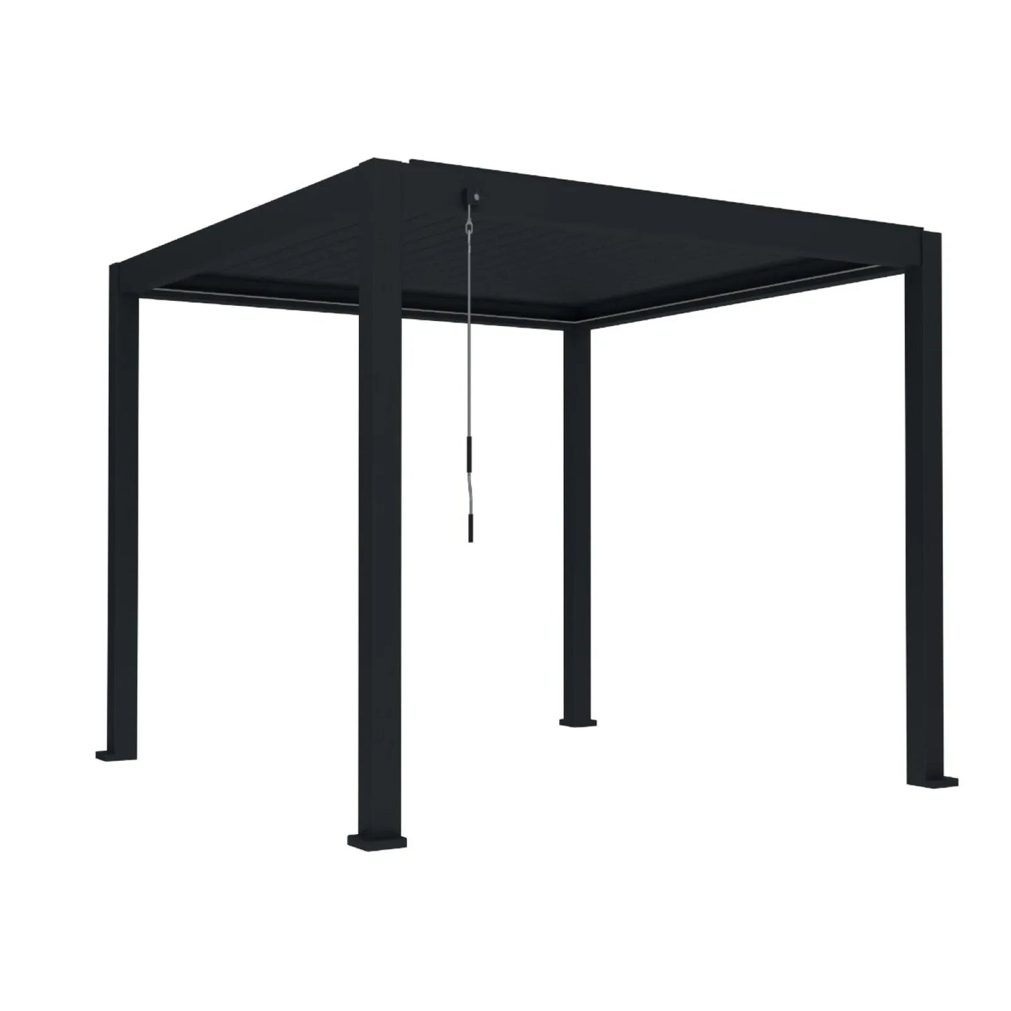 Pergola bioclimatica, iluminare LED, aluminiu, Naimeed D6790, 300x300x250cm, Negru