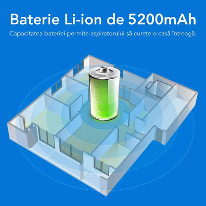 Aspirator Robot cu spalare, Inteligent Liectroux G7(D6816), navigare cu laser LDS(Lidar+SLAM), ghid vocal, autonomie 180 de minute, rezervor de apă de 300ml, coș de praf de 300ml, 98x350x350mm, Negru