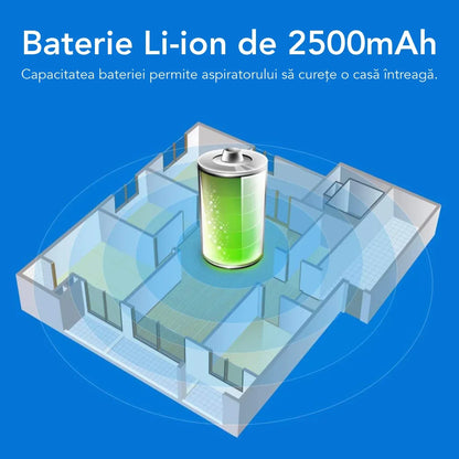 Aspirator Robot cu spalare, Inteligent Liectroux C30B(D6819), cu navigatie gyro, ghid vocal, autonomie 100 de minute, rezervor de apă de 350ml, coș de praf de 600ml, 74x330x330mm,  Negru/Gri