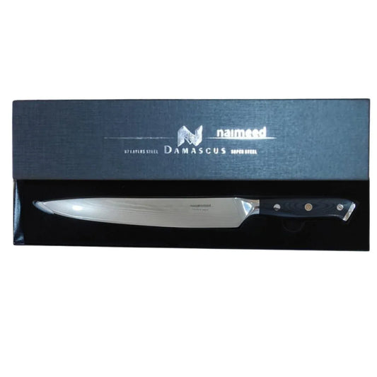 Cutit feliere, din otel Damascus,  Naimeed D6823, damasc 67 straturi, 37.5 cm, Negru