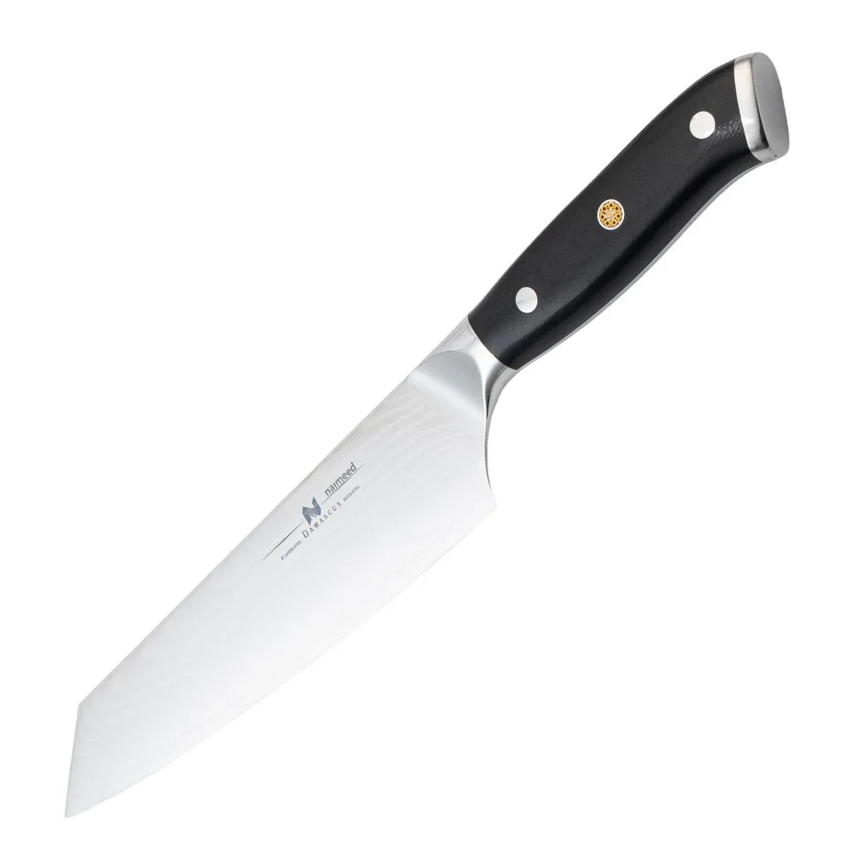 Cutit de bucatar, din otel Damascus, Naimeed D6825, damasc 67 straturi, 33.5 cm, , Negru