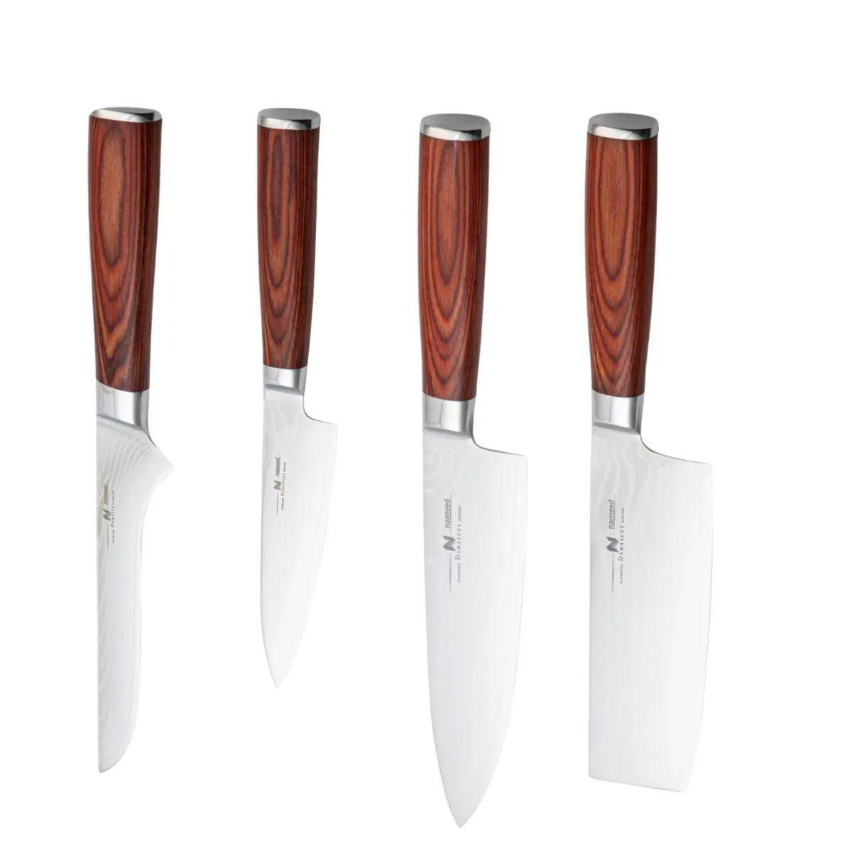 Cutit de dezosat, din otel Damascus, Naimeed D6831, damasc 67 straturi, 28 cm,  Maro