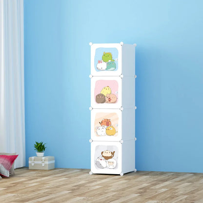 Dulap Modular Copii, 4 Usi, Naimeed D6852, 146x35x35 cm,  Alb