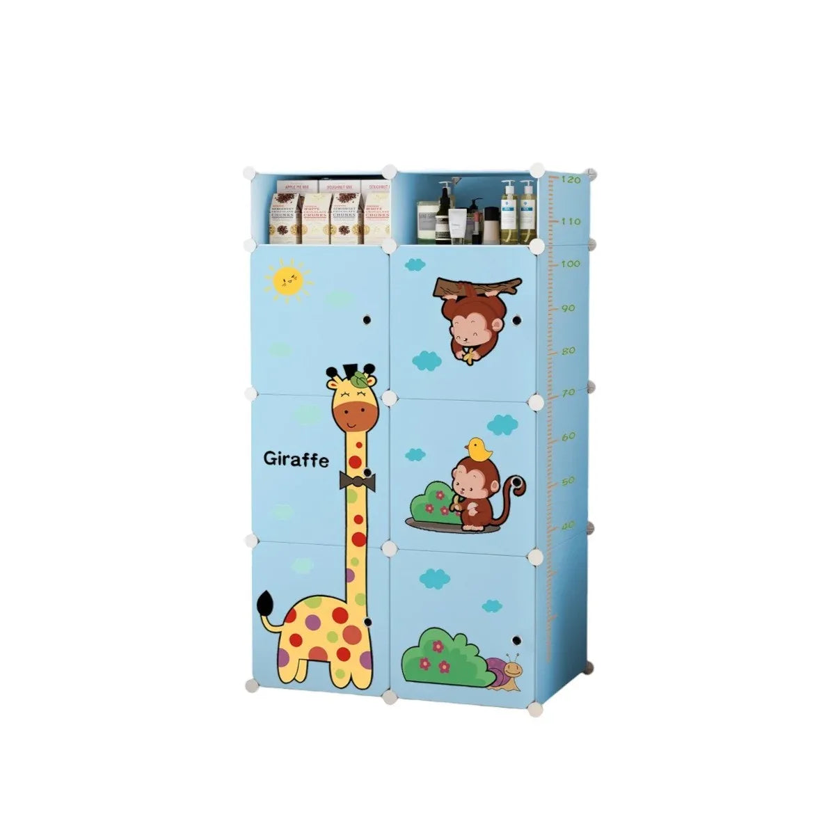 Dulap Modular Copii, 6 Usi, Naimeed D6856, 110x75x37 cm, Albastru