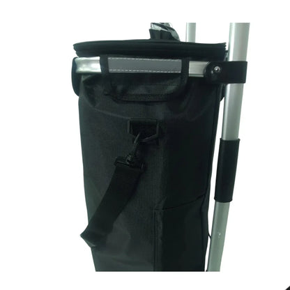 Carucior cumparaturi pliabil cu 2 roti rezistente si sac textil impermeabil, detasabil cu 2 buzunare laterale, Naimeed D6868, capacitate 43.5L, 96x42x28cm, Negru
