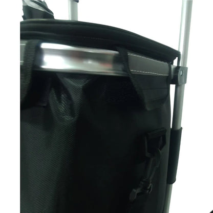Carucior cumparaturi pliabil cu 2 roti rezistente si sac textil impermeabil, detasabil cu 2 buzunare laterale, Naimeed D6868, capacitate 43.5L, 96x42x28cm, Negru
