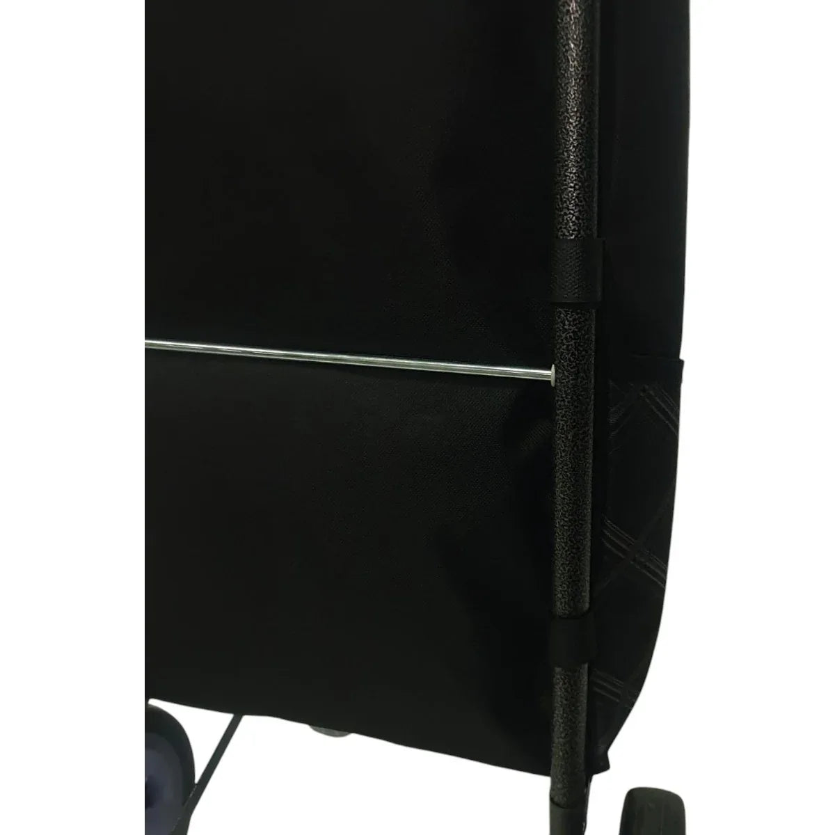Carucior cumparaturi pliabil cu 4 roti rezistente si sac textil, detasabil cu 2 buzunare laterale, Naimeed D6874, capacitate 43.5L, 106x42x28cm, Negru