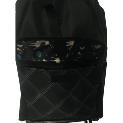 Carucior cumparaturi pliabil cu 4 roti rezistente si sac textil, detasabil cu 2 buzunare laterale, Naimeed D6874, capacitate 43.5L, 106x42x28cm, Negru