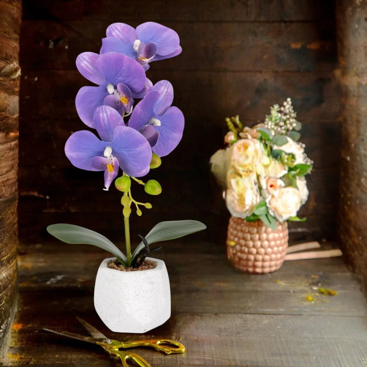 Orhidee cu aspect natural in ghiveci ceramic, 41 cm, Naimeed D6884, Mov