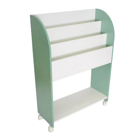 Dulap multifunctional din MDF cu roti, Naimeed D68, culoare Verde / Alb, 60 x 85 x 23.5 cm
