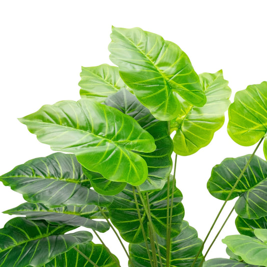 Planta decorativa artificiala, fara ghiveci, tip Alocasia, Naimeed D6941, 95 cm, Verde