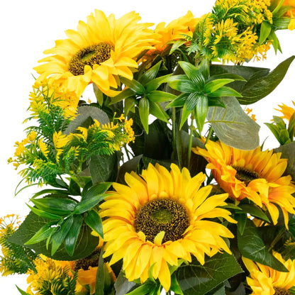 Planta decorativa artificiala, fara ghiveci, tip Floarea-soarelui, Naimeed D6956, 102 cm, Galben