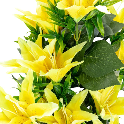 Planta decorativa artificiala, fara ghiveci, tip Crin, Naimeed D6957, 102 cm, Galben