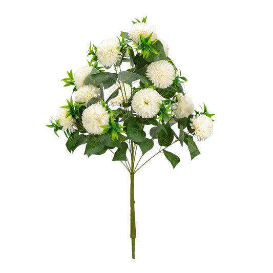Planta decorativa artificiala, fara ghiveci, tip Crizantema, Naimeed D6961, 105 cm, Alb