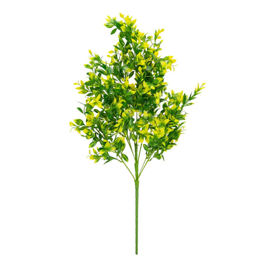 Planta decorativa artificiala, fara ghiveci, tip Buxus, Naimeed D6962, 80 cm, Galben