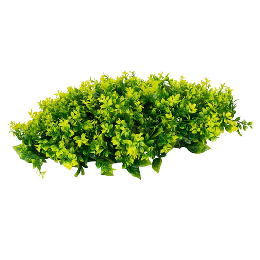 Planta decorativa artificiala, fara ghiveci, tip Buxus, Naimeed D6966, 80x40 cm, Galben/Verde
