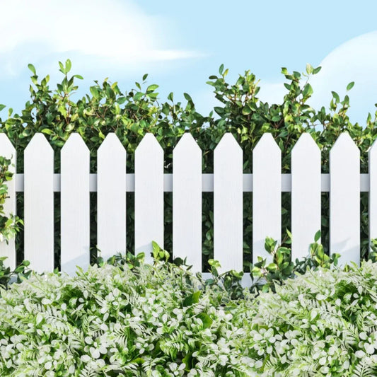 Planta decorativa artificiala, fara ghiveci, tip Buxus, Naimeed D6967, 80x40 cm, Alb/Verde