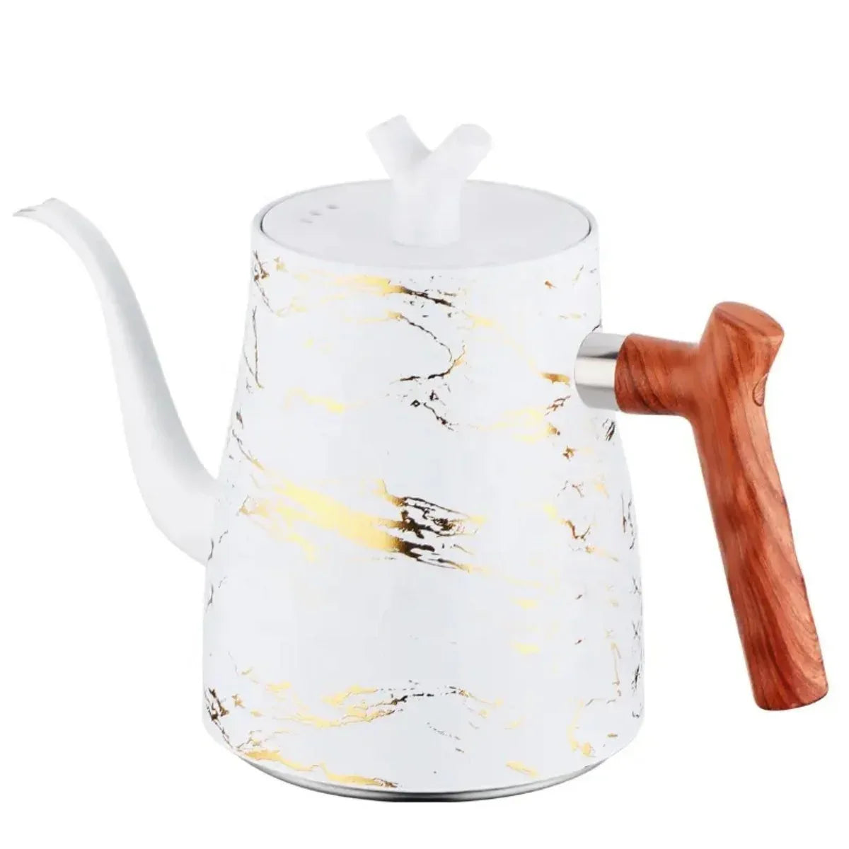 Ceainic cu infuzor si capac, design elegant, otel inoxidabil/plastic, 1500ml, 16.5x13x10cm, Naimeed D6972, Alb