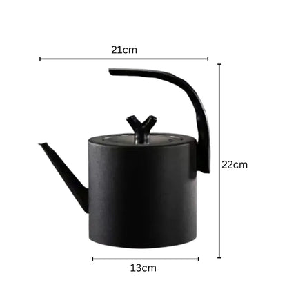 Ceainic cu capac, design elegant, otel inoxidabil/plastic, 1500ml, 22x21x13cm, Naimeed D6977, Negru