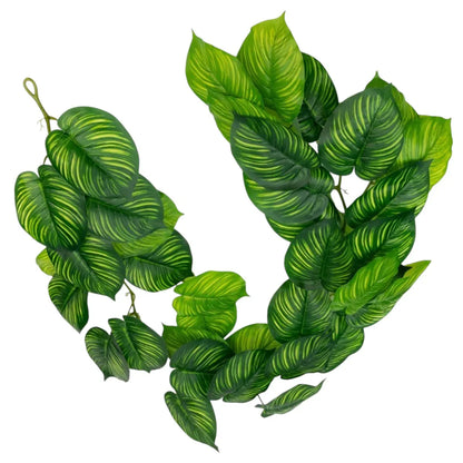 Ghirlanda artificiala cu 28 frunze, tip Epipremnum,  Naimeed D7020, 1.7m, Verde inchis