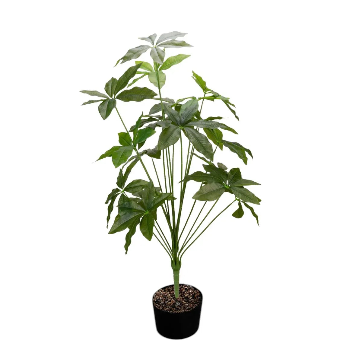 Planta decorativa artificiala, fara ghiveci, tip Pachira, Naimeed D7027, 90 cm, Verde