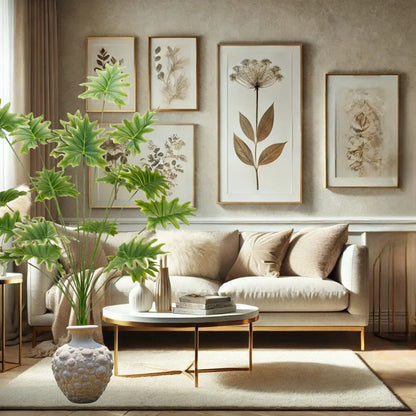 Planta decorativa artificiala, fara ghiveci, tip Philodendron , Naimeed D7028, 90 cm, Verde