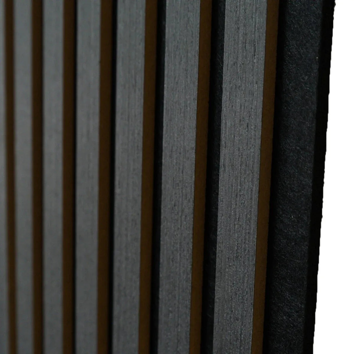 Set 6 Panouri riflaj acustic decorativ, MDF si pasla, Naimeed D7103, 270x30x1.8cm, Gri inchis