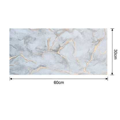 Set 6 panouri decorative autoadezive cu folie de aluminiu, efect marmura,  suprafata acoperita 1.08 m², Naimeed D7106, 60x30 cm, Gri