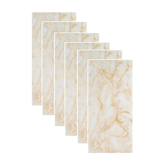 Set 6 panouri decorative autoadezive cu folie de aluminiu, efect marmura,  suprafata acoperita 1.08 m², Naimeed D7107, 60x30 cm, Crem