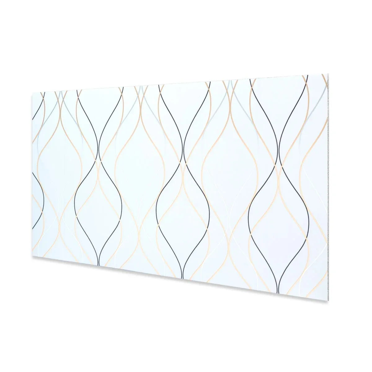 Set 6 panouri decorative autoadezive cu folie de aluminiu, efect marmura,  suprafata acoperita 1.08 m², Naimeed D7110, 60x30 cm, Alb