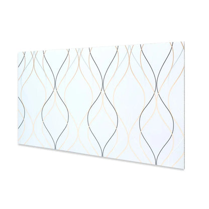 Set 6 panouri decorative autoadezive cu folie de aluminiu, efect marmura,  suprafata acoperita 1.08 m², Naimeed D7110, 60x30 cm, Alb