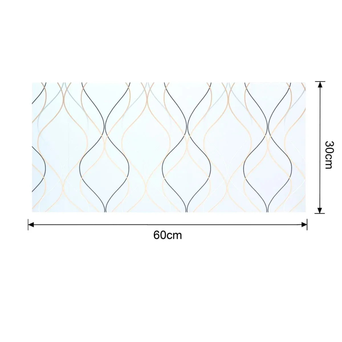 Set 6 panouri decorative autoadezive cu folie de aluminiu, efect marmura,  suprafata acoperita 1.08 m², Naimeed D7110, 60x30 cm, Alb