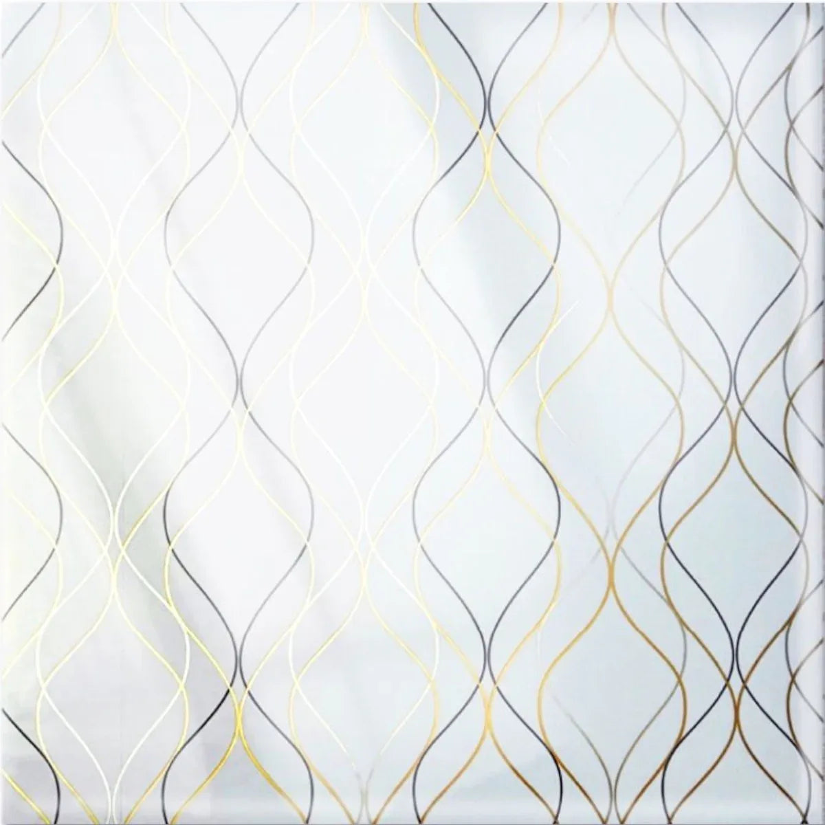Set 6 panouri decorative autoadezive cu folie de aluminiu, efect marmura,  suprafata acoperita 1.08 m², Naimeed D7110, 60x30 cm, Alb