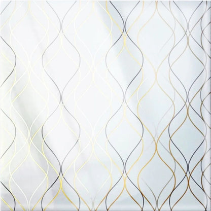 Set 6 panouri decorative autoadezive cu folie de aluminiu, efect marmura,  suprafata acoperita 1.08 m², Naimeed D7110, 60x30 cm, Alb