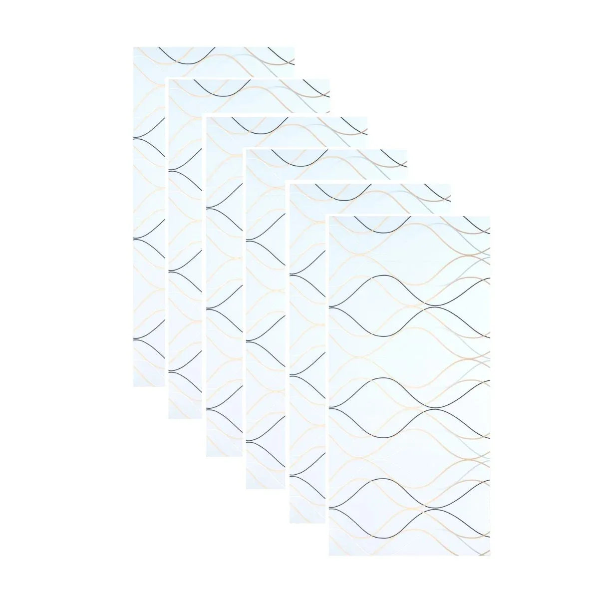 Set 6 panouri decorative autoadezive cu folie de aluminiu, efect marmura,  suprafata acoperita 1.08 m², Naimeed D7110, 60x30 cm, Alb