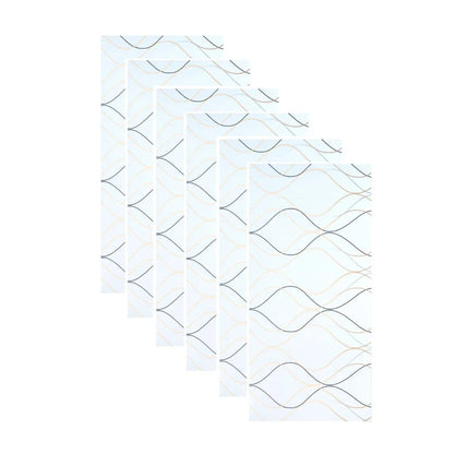 Set 6 panouri decorative autoadezive cu folie de aluminiu, efect marmura,  suprafata acoperita 1.08 m², Naimeed D7110, 60x30 cm, Alb