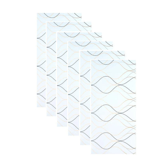 Set 6 panouri decorative autoadezive cu folie de aluminiu, efect marmura,  suprafata acoperita 1.08 m², Naimeed D7110, 60x30 cm, Alb