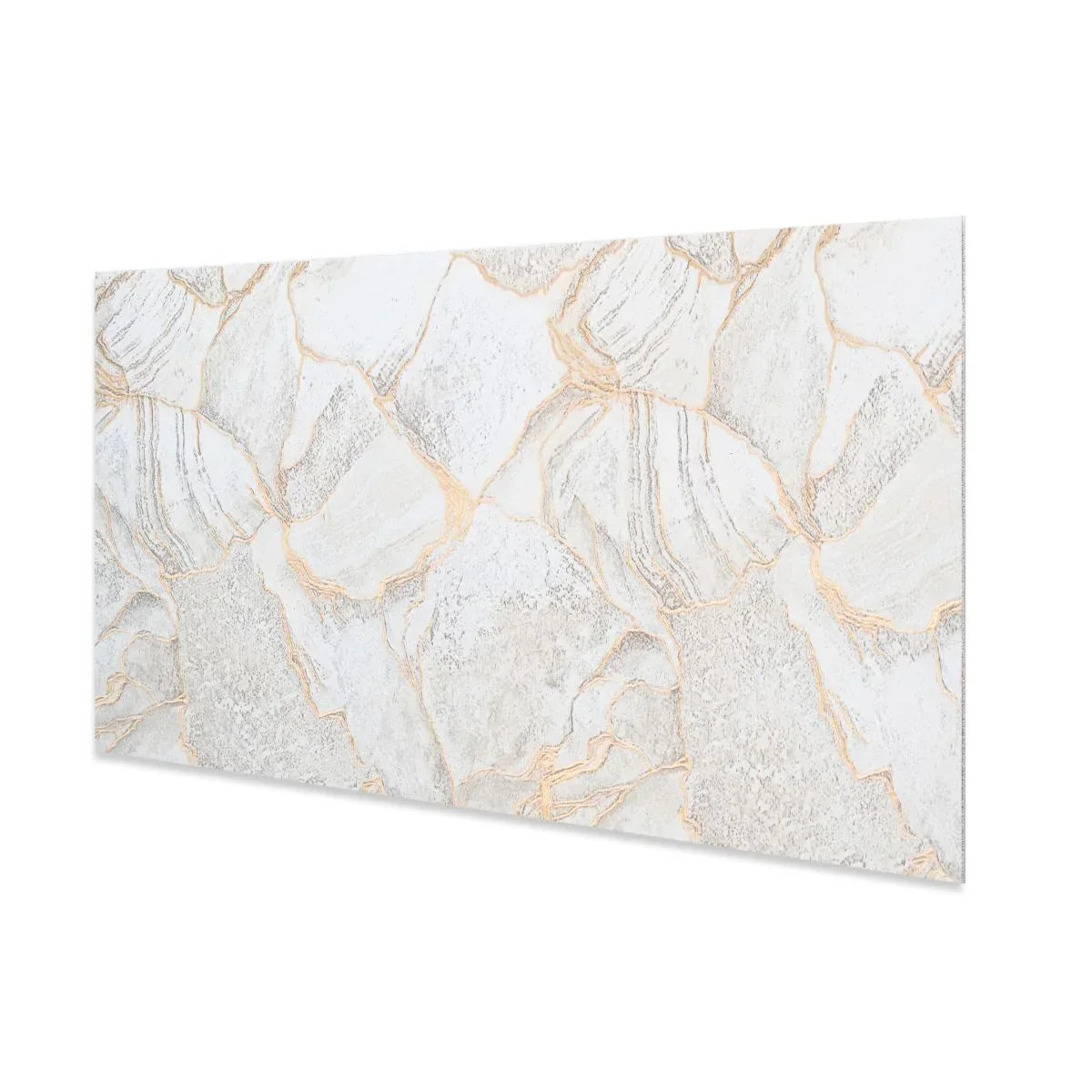 Set 6 panouri decorative autoadezive cu folie de aluminiu, efect marmura,  suprafata acoperita 1.08 m², Naimeed D7113, 60x30 cm, Bej/Gri
